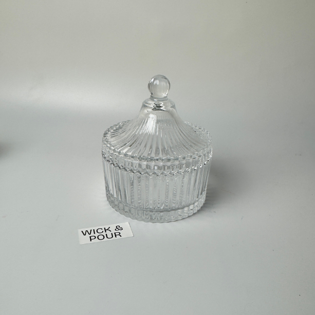 Diamond Cut Crystal Round Candy Jar Large (250 ml) - GL04