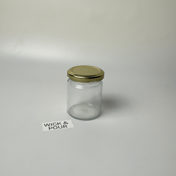 12 pieces - Glass Jar with golden lid 100 ml - WP102