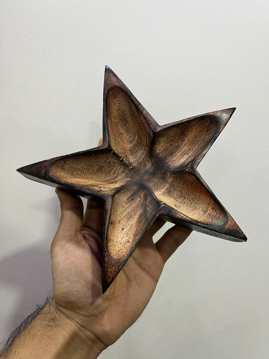 Christmas Star Wooden Bowl 20cm X 20cm- WP309