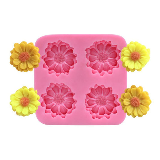 4 Cavity Daisy Flower Mould CM112