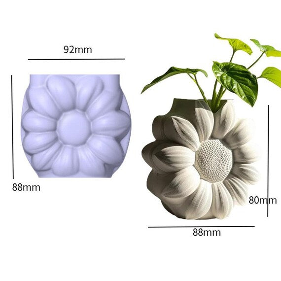 Sunflower Jar Concrete Mould CM718