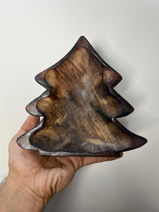 Christmas Tree Wooden Bowl 18cm X 18cm - WP307