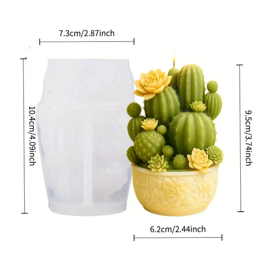3D Cactus and Succulent Potted Mould CM610