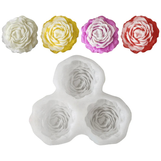 3 Peony Mould CM482