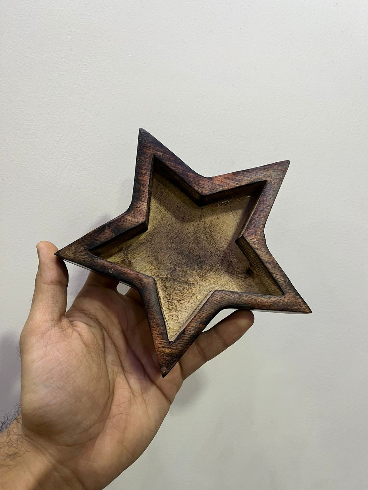 Christmas Star New Wooden Bowl 16cm X 16cm- WP310
