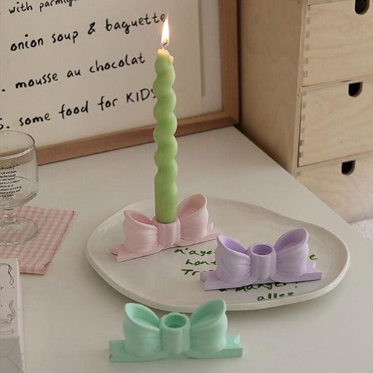 Bow Candle Holder Mould CM109