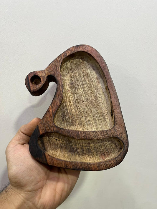 Santa Cap Christmas Wooden Bowl 18cm X 13cm (Big) - WP312