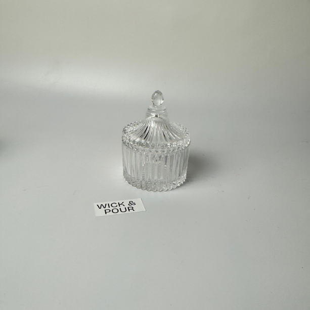 6 pieces - Diamond Cut Crystal Round Candy Jar  - WP99