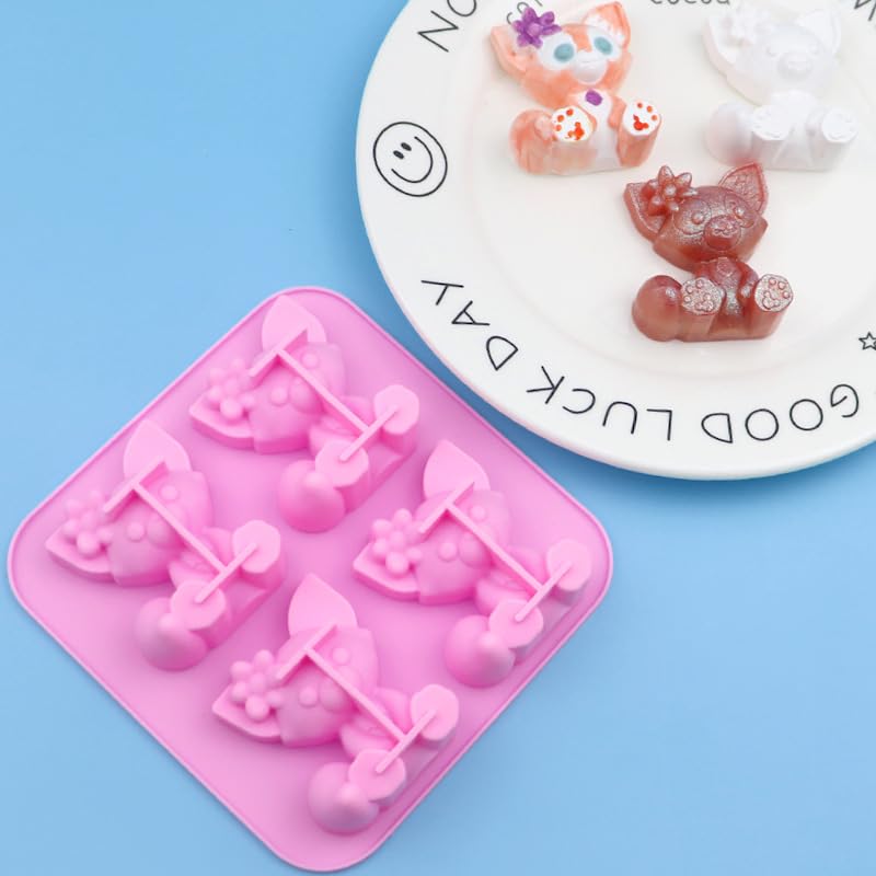 4 Cavity Cute Fox Mould CM597