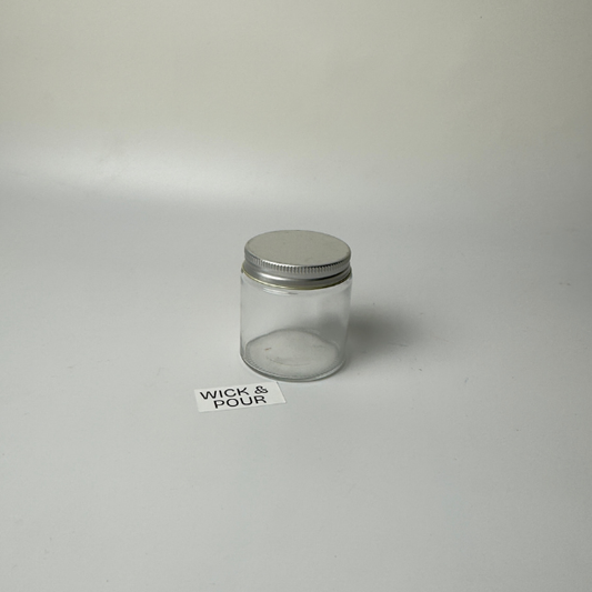 12 pieces - Glass Jar with silver lid 100 ml - WP103