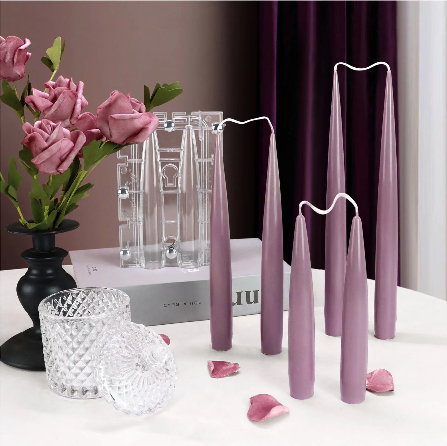 2 cavity Taper Candle Polycarbonate Mould PC15