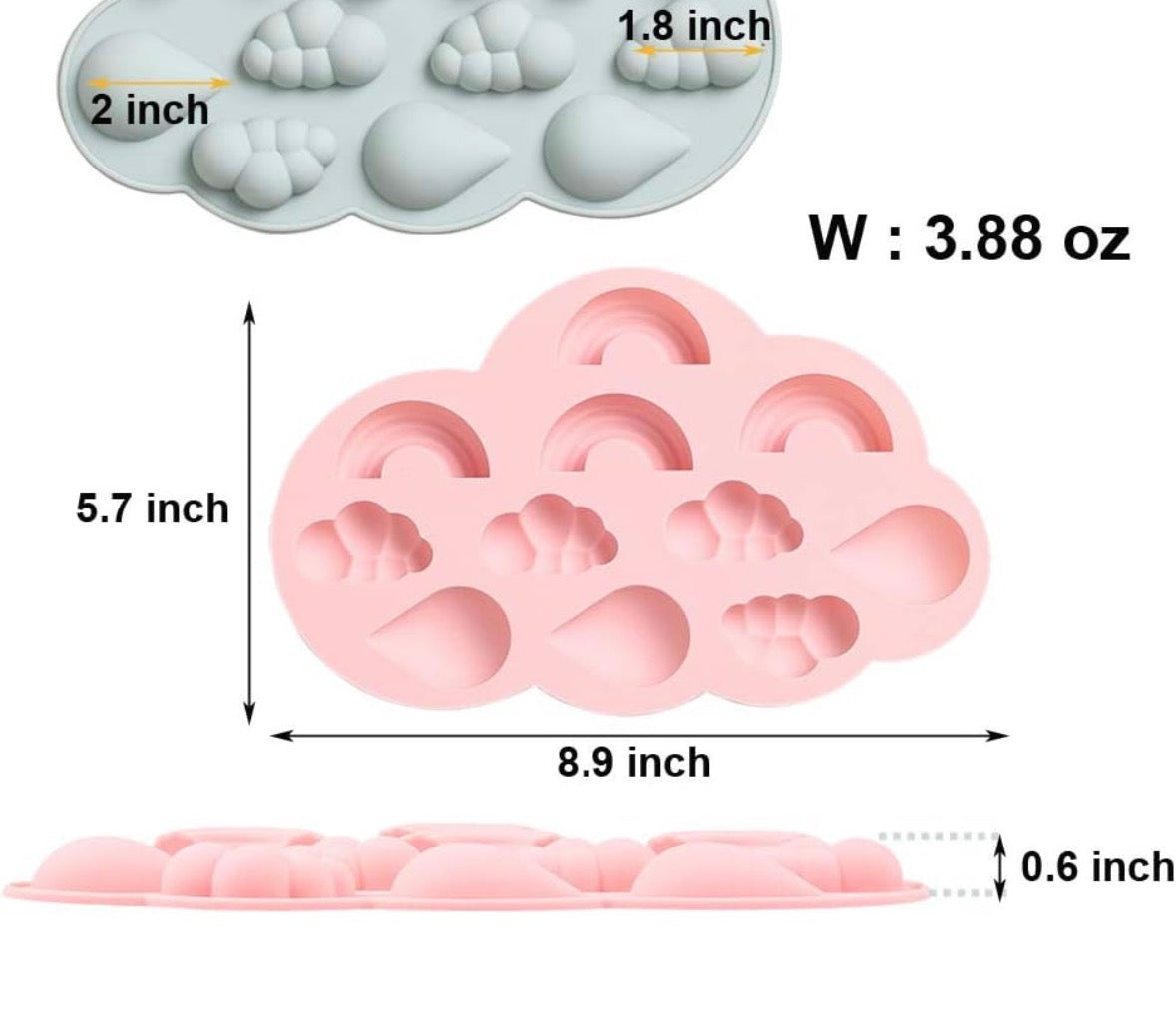 Rainbow and Cloud Silicon Mold | CM721