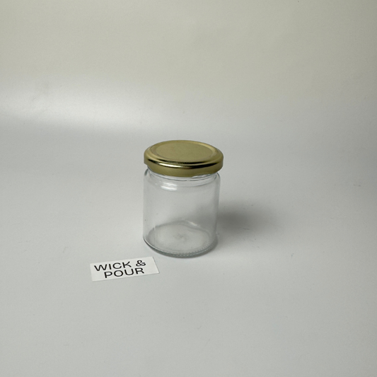 12 pieces - Glass Jar with golden lid 100 ml - WP102