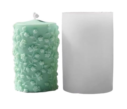 Rose Pillar Candle Mould (Short) CM167