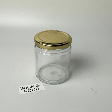 12 pieces - Glass Jar with golden lid 200 ml - WP101