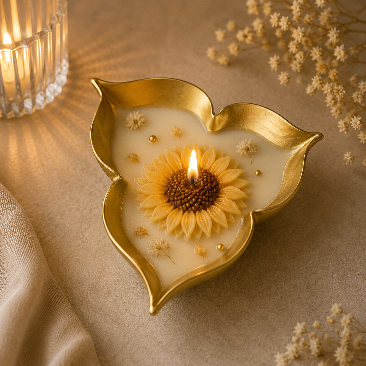 3 leaf Brass Metal Urli 3.5 inch - UD16