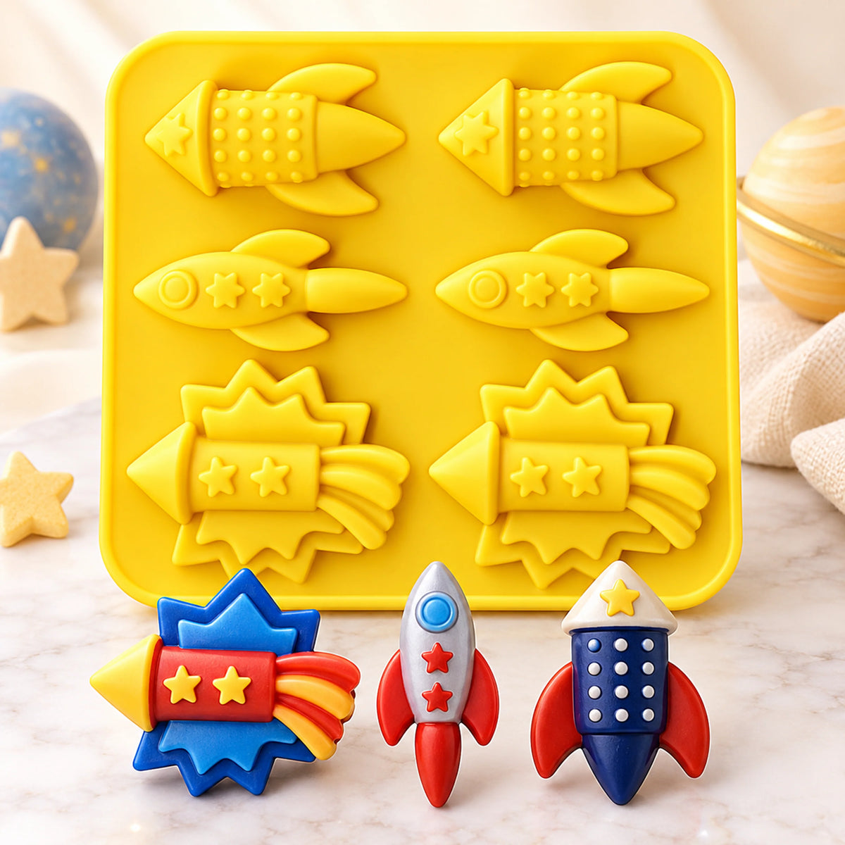 Space Rocket Silicon Mold 6 Cavity | CM725