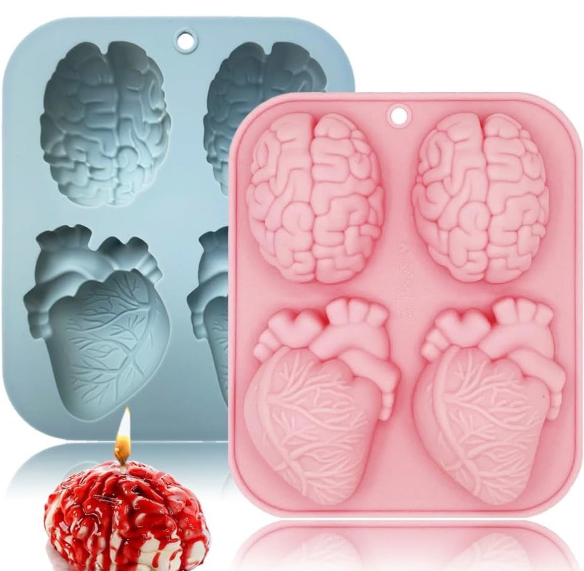 4 Cavity Heart Brain Mould CM633