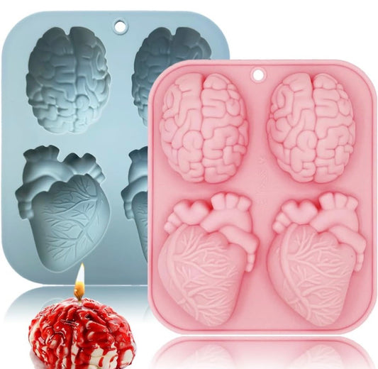 4 Cavity Heart Brain Mould CM633