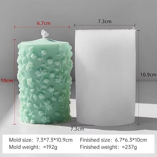 Rose Pillar Candle Mould (Short) CM167