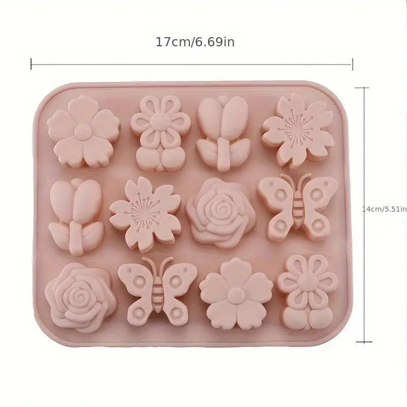 12 Cavity Flower Element Mould CM233
