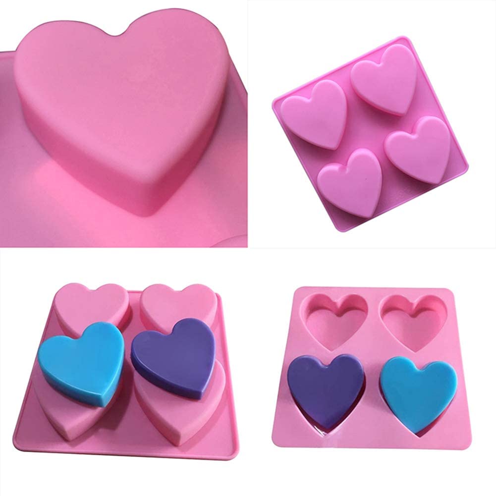 4 Cavity Heart Soap Mould CM645