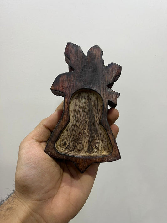 Christmas Jingle Bell Wooden Bowl 15cm X 9cm - WP311