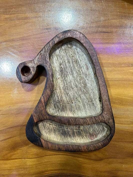 Santa Cap Christmas Wooden Bowl 18cm X 13cm (Big) - WP312