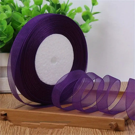 Dark Purple Organza Ribbon DM22