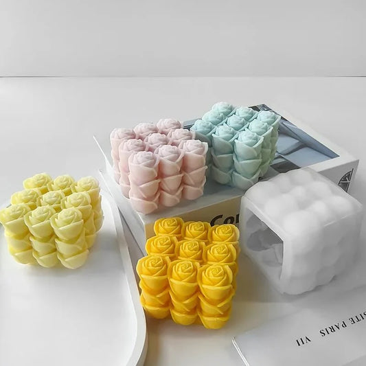 Rose Cube Pillar Mould CM472