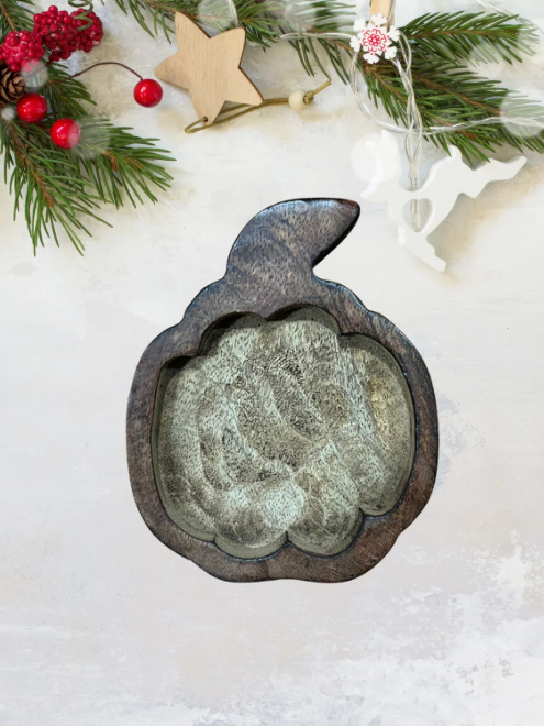 Pumpkin Wooden Bowl 16cm X 12cm - WP304