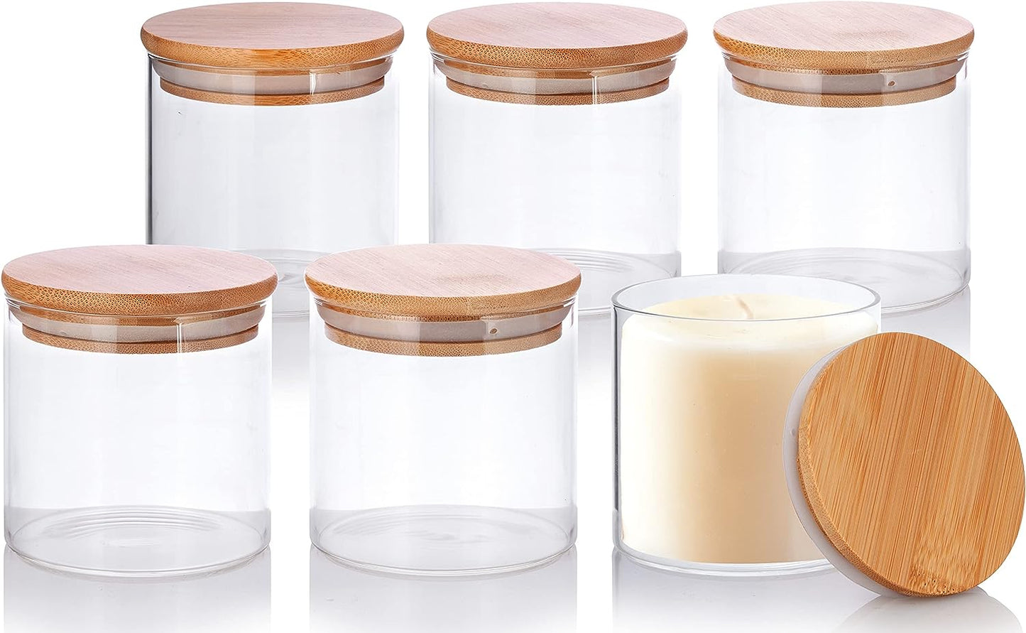Clear Glass 220 ml with Wooden Lid (Pack of 3) - GL14