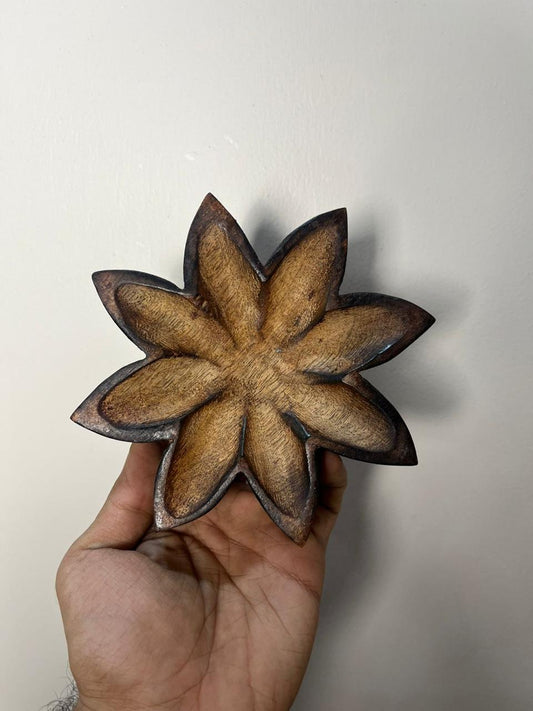 Christmas Star Wooden Bowl 16cm X 16cm - WP303