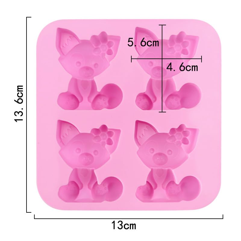 4 Cavity Cute Fox Mould CM597