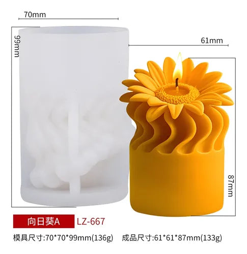 Sunflower Pillar Mould CM611