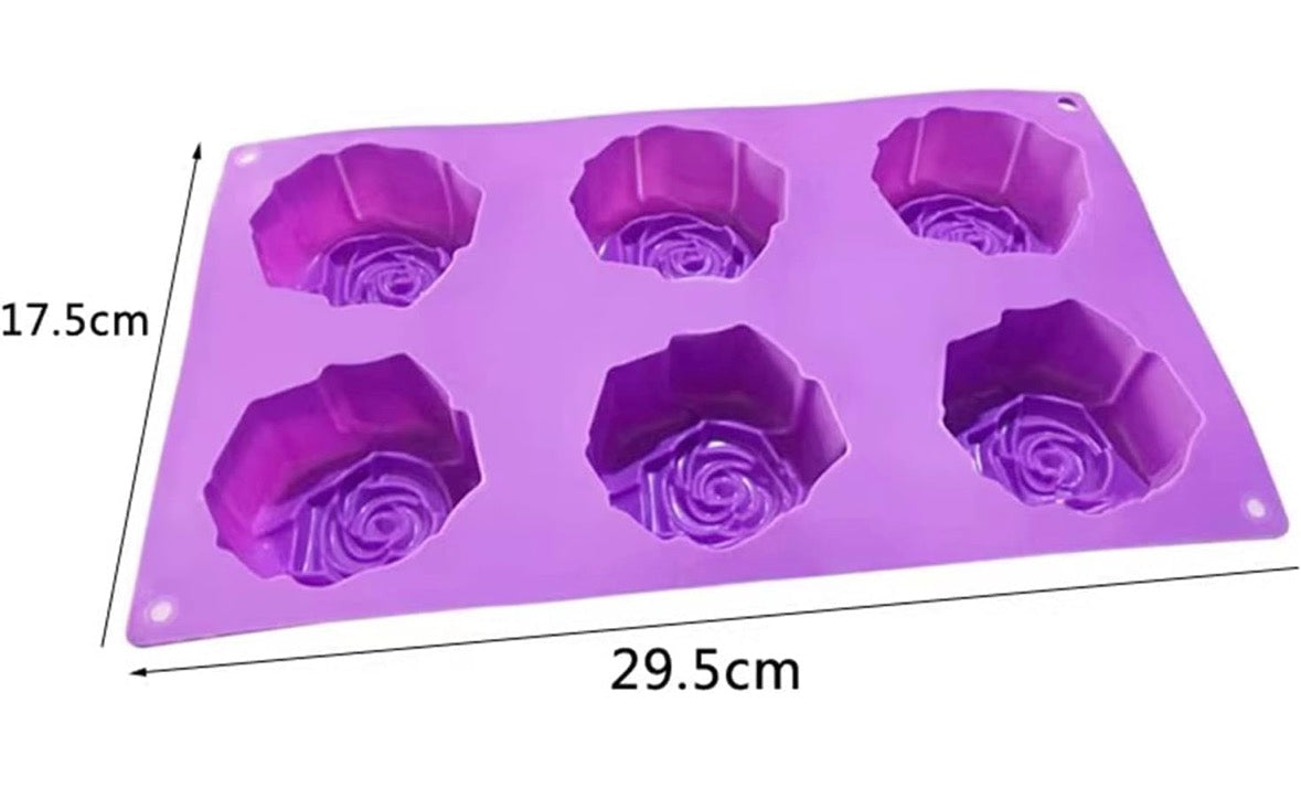 6 Cavity Rose Soap Mould CM643