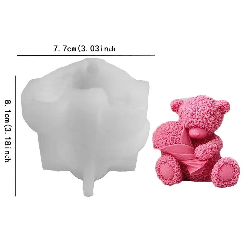 Teddy with Bouquet Mould CM505