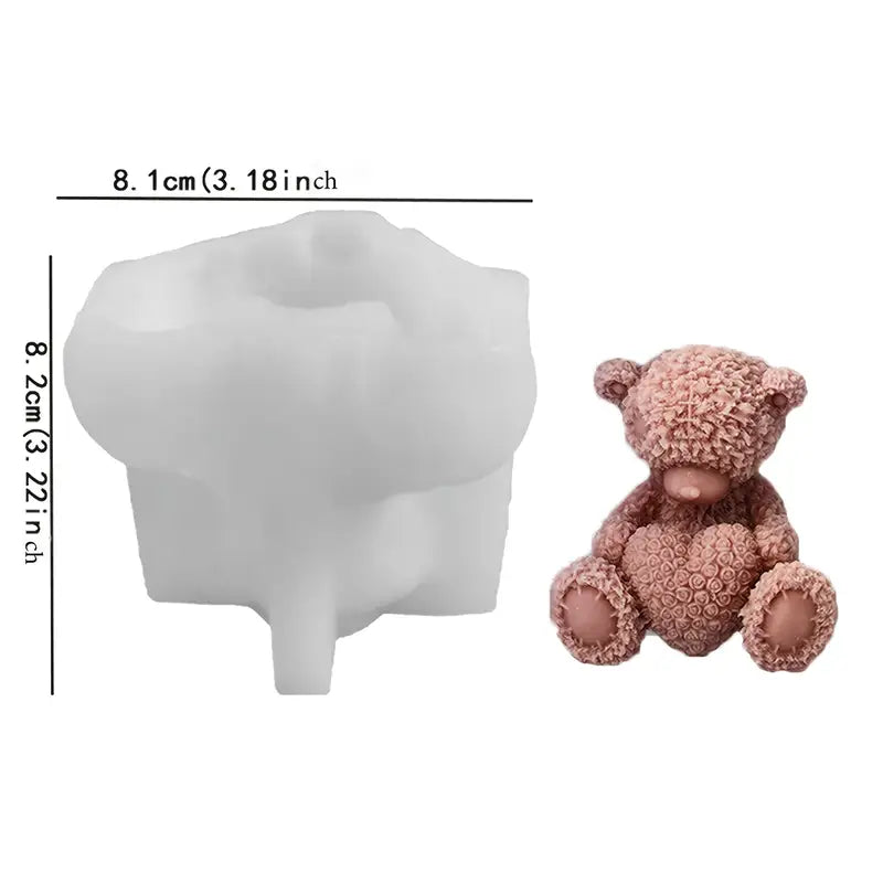 Dotted Bear with Heart Mould CM408