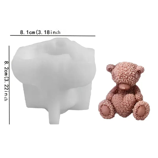 Dotted Bear with Heart Mould CM408
