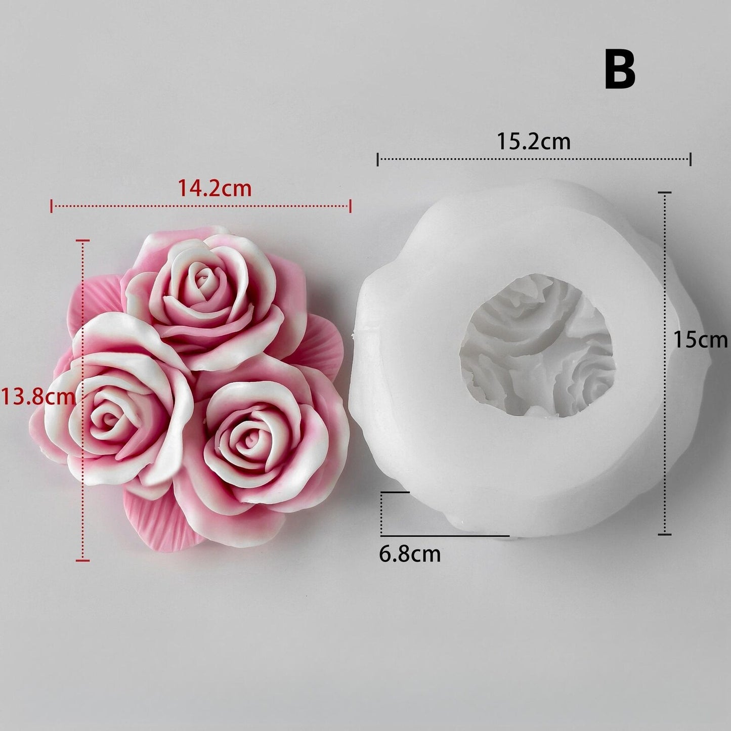 3 Rose in 1 Big Mould CM410