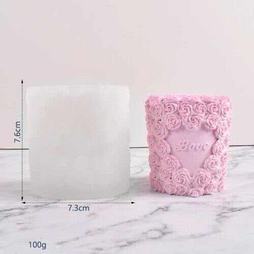 3D Love Rose Cylinder Mould CM418