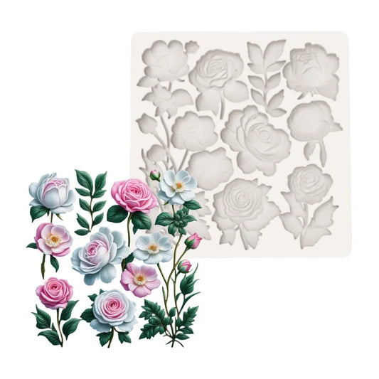 Rose Flower Leaf Mould CM422