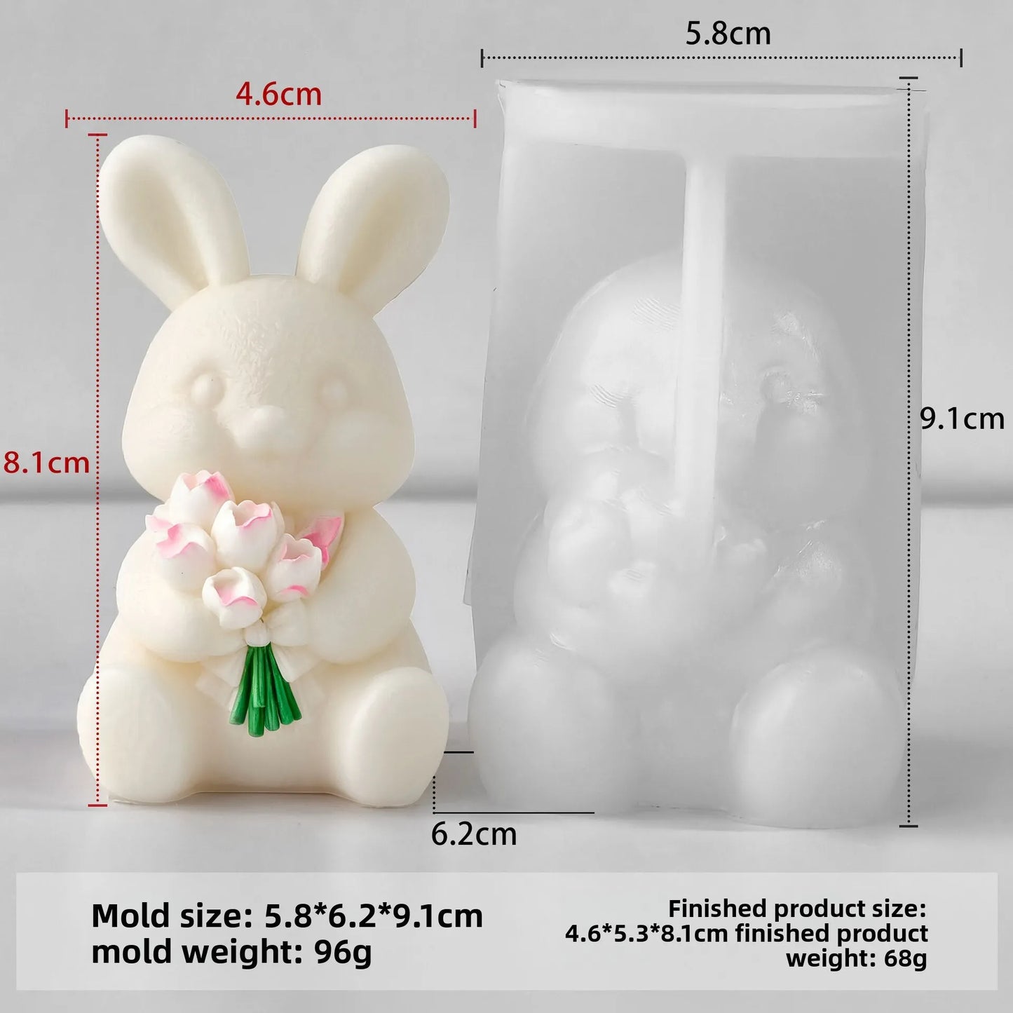 Rabbit Bouquet Mould CM486