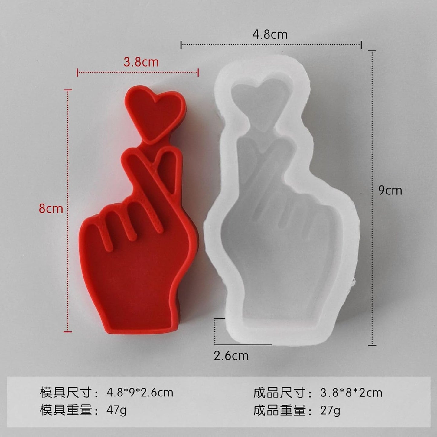 Heart On Finger Mould Large CM493