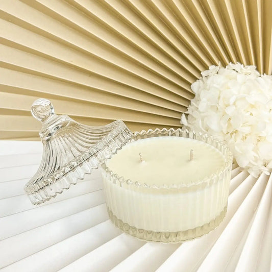 Diamond Cut Crystal Round Candy Jar Large (250 ml) - GL04