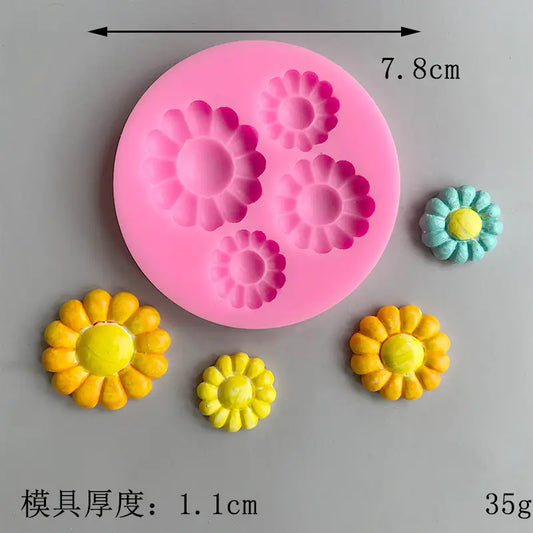 4 Cavity Sunflower Mould CM562