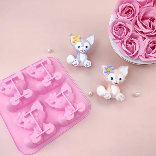 4 Cavity Cute Fox Mould CM597