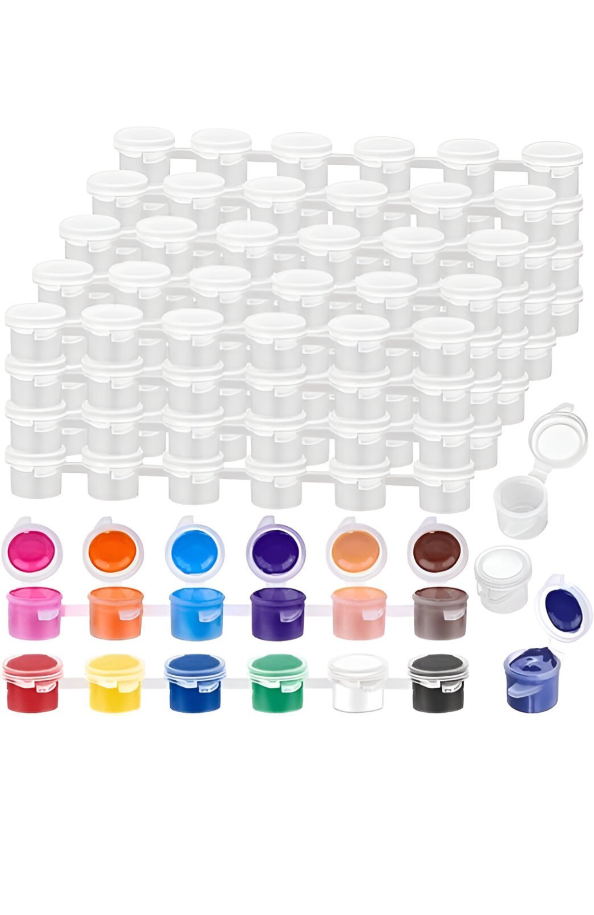 Empty Paint Pots (6 pc per strip) ART14