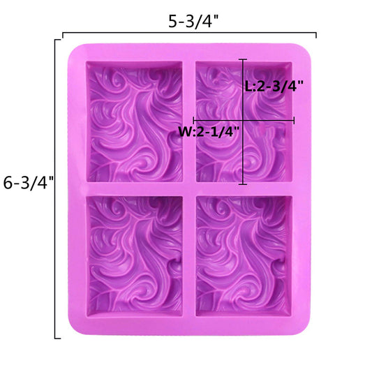 4 Cavity Wave Soap Mould CM648
