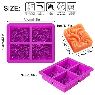4 Cavity Wave Soap Mould CM648